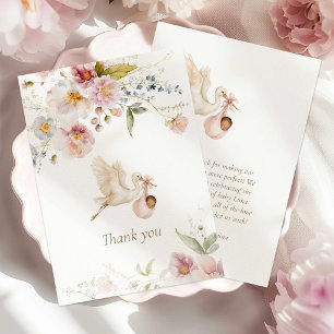Wildblumen Boho Mädchen Baby Shower Dankeskarte