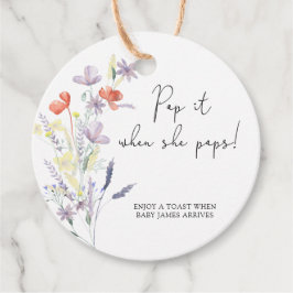 Wildblumen boho Pop es, wenn sie Pop Baby Dusche Geschenkanhänger