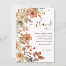 Wildblumen Boho Watercolor Babyparty Dankeschön