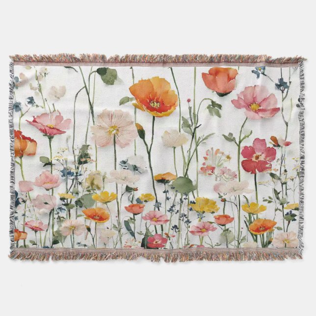Wildblumen-Botanik-Aquarell  Decke (Vorderseite)