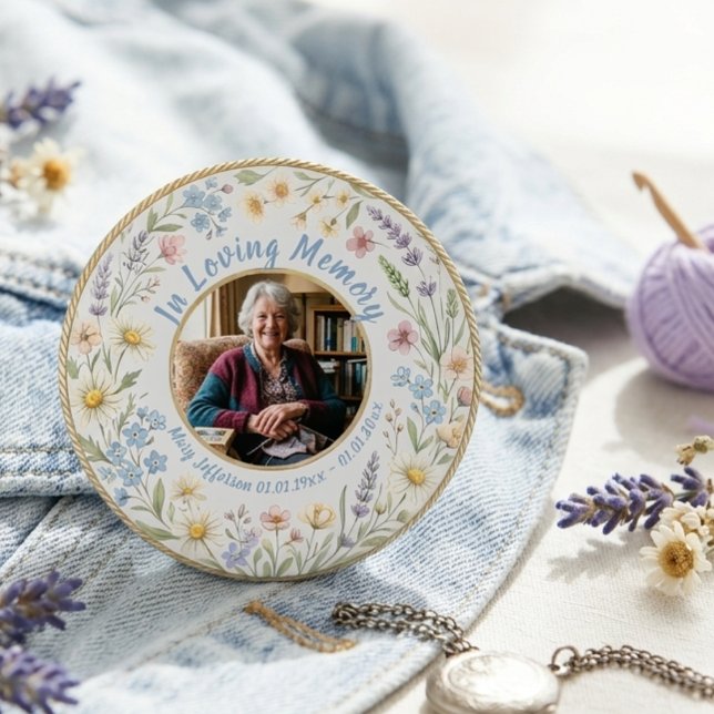 Wildblumen-Botanik-Beileid-Sympathie Button (Wildflower bereavement sympathy button)