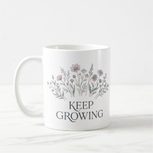 Wildblumen Botanik Tasse 'Weiter Wachsen'