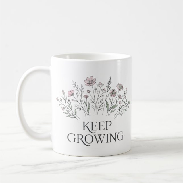Wildblumen Botanik Tasse 'Weiter Wachsen' (Links)