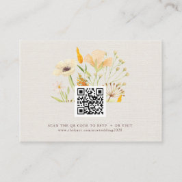 Wildblumen Botanischer Garten Hochzeit QR-Code Begleitkarte