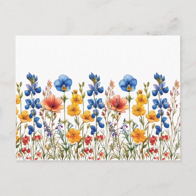 Wildblumen botanischer Garten Postkarte (Vorderseite)