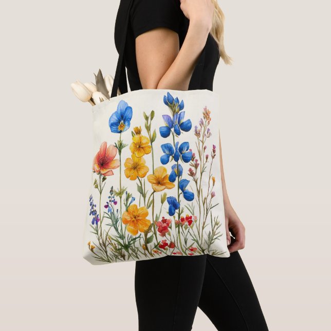 Wildblumen botanischer Garten Tasche (Von Nahem)