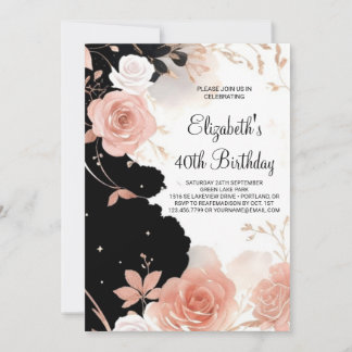 Wildblumen Botanischer Printable 40. Geburtstag Einladung