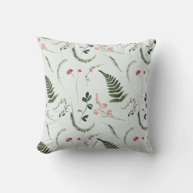 Wildblumen Botanisches Muster Kissen (Vorderseite)