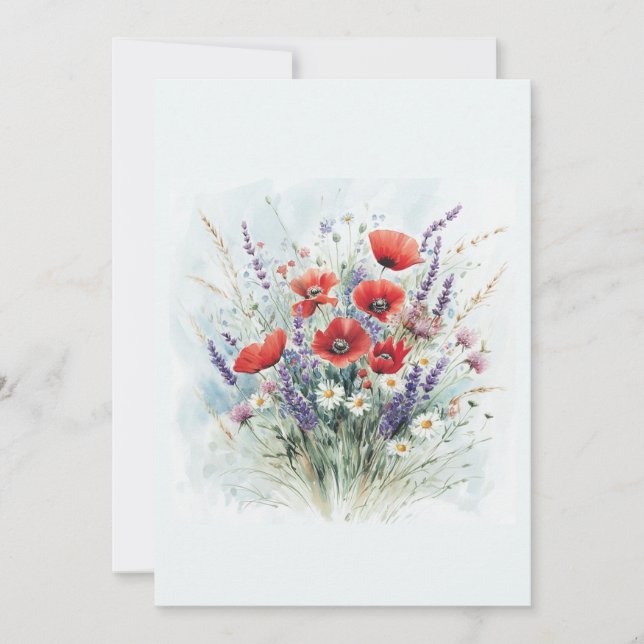 Wildblumen-Bouquet Einladung (Vorderseite)