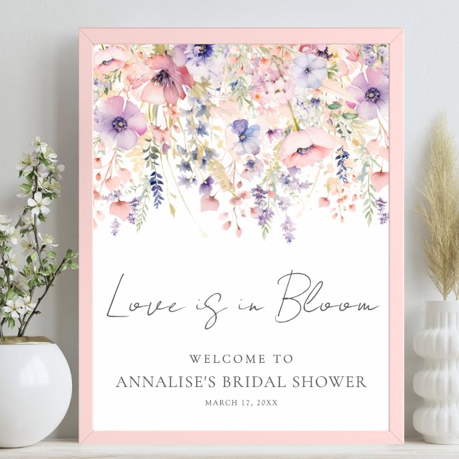 Wildblumen-Brautjungfernparty Poster (Wildflower Floral Bridal Shower Poster )