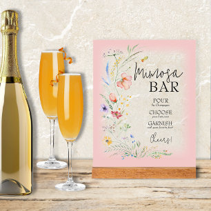 Wildblumen-Brautjunggesellinnenabschied-Mimosa-Bar Acrylschild