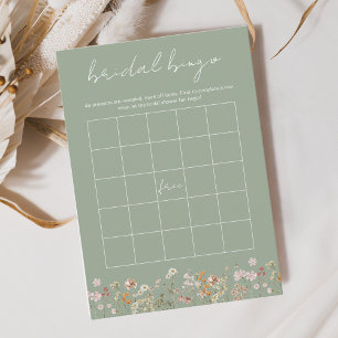 Wildblumen-Brautparty-Bingo-Boho-Garten-Spiel Einladung
