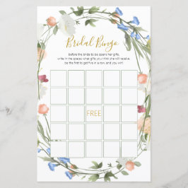 Wildblumen Brautparty Bingo Game