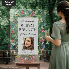 Wildblumen Brautparty Bridal Brunch Willkommen Acrylschild