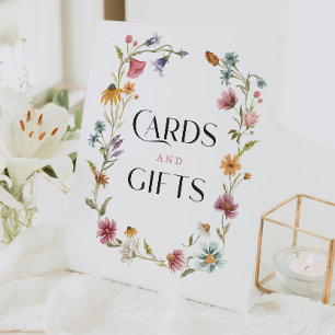 Wildblumen-Brautparty-Karten-Geschenke-Tischschild Sockelschild