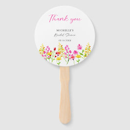 Wildblumen Brautparty Script Rosa Florals Fächer