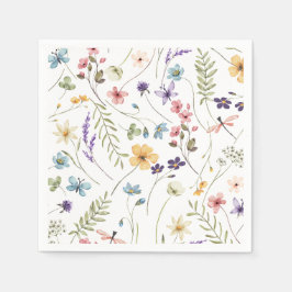 Wildblumen Brautparty Serviette