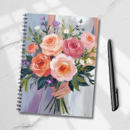 Wildblumen-Brautstrauß | Florale Hochzeit Braut Notizblock