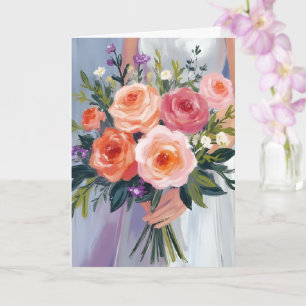 Wildblumen-Brautstrauß Florale Hochzeitsbraut Karte
