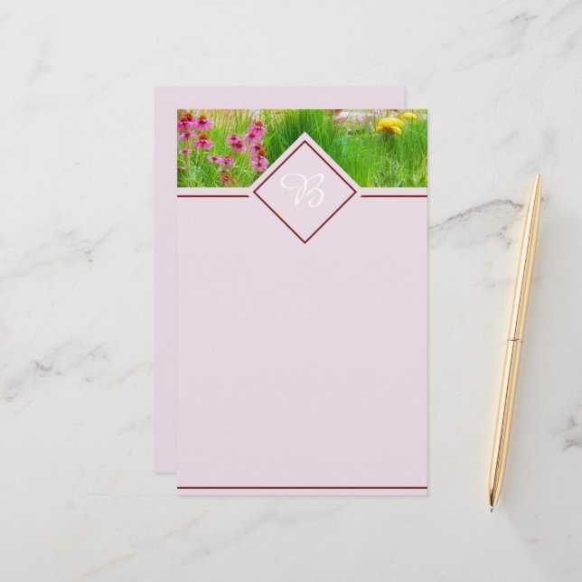 Wildblumen Briefpapier (Vorderseite/Rückseite Beispiel)