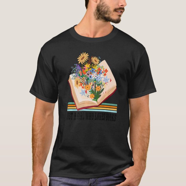 Wildblumen buchen Reading Graphics T-Shirt (Vorderseite)