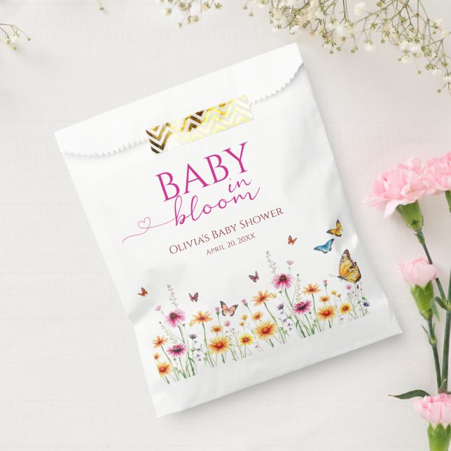 Wildblumen Butterflies Baby in Bloom Baby Dusche Geschenktütchen (Versiegelt)
