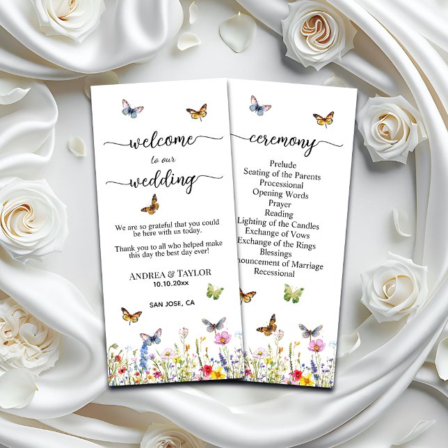 Wildblumen Butterflies Hochzeitsprogramm (Von Creator hochgeladen)