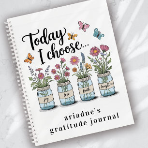 Wildblumen Butterflies Mason Jar Dankbarkeit Notizbuch