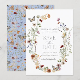 Wildblumen Butterfly Elegantes Flora Save The Date