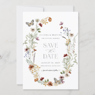 Wildblumen Butterfly Floral Save the Date