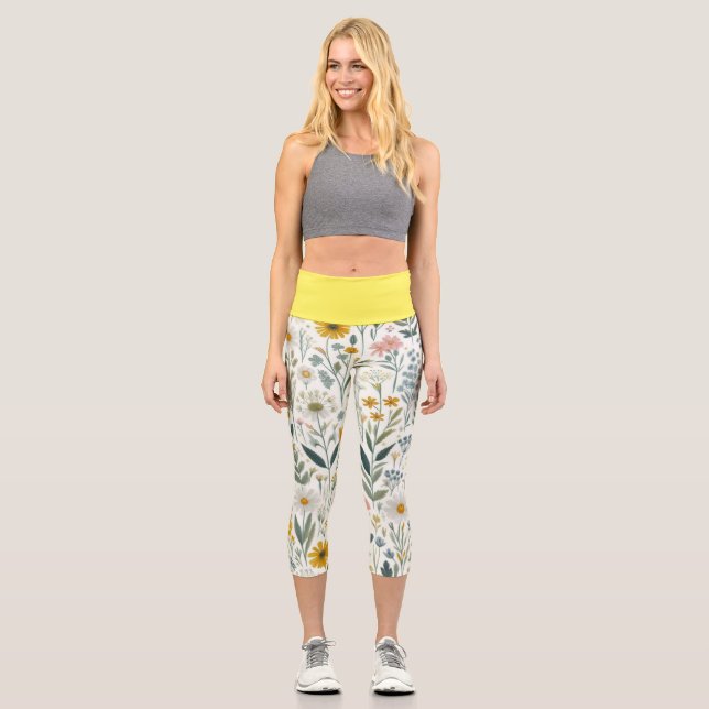 Wildblumen Capri Leggings (Vorderseite)