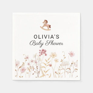 Wildblumen Chic Floral Boho Baby Shower Papier Serviette