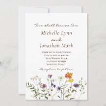 Wildblumen Christliche Hochzeit mit botanischem Fl