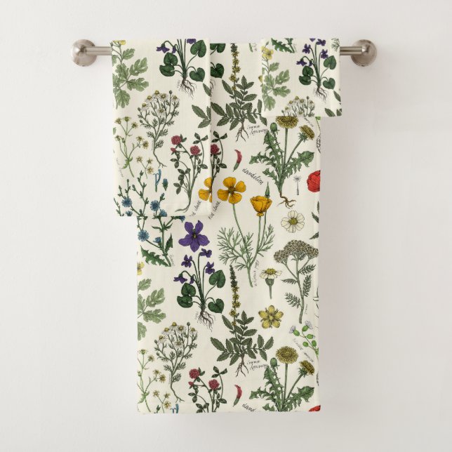 Wildblumen-Collage Badhandtuch Set (Insitu)