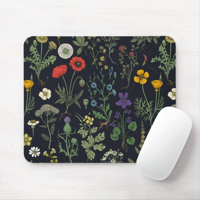 Wildblumen-Collage Mousepad (Mit Mouse)