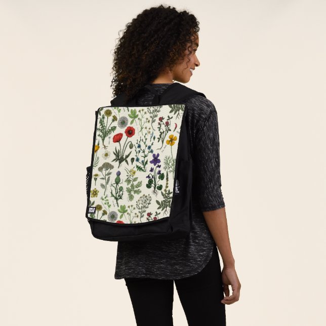 Wildblumen-Collage Rucksack (Ausgewaschen)