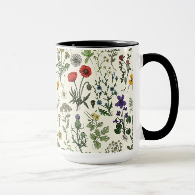 Wildblumen-Collage Tasse (Rechts)