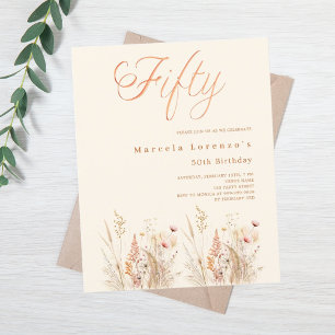 Wildblumen Creme beige Budget 50. Geburtstag