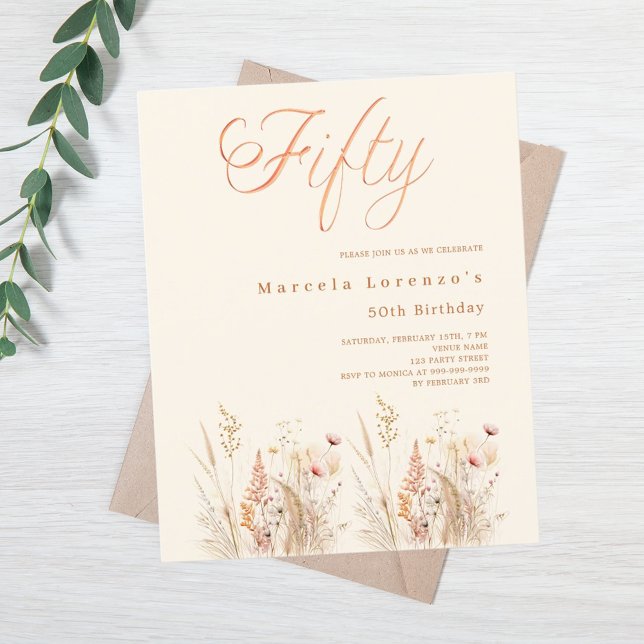 Wildblumen Creme beige Budget 50. Geburtstag (Von Creator hochgeladen)