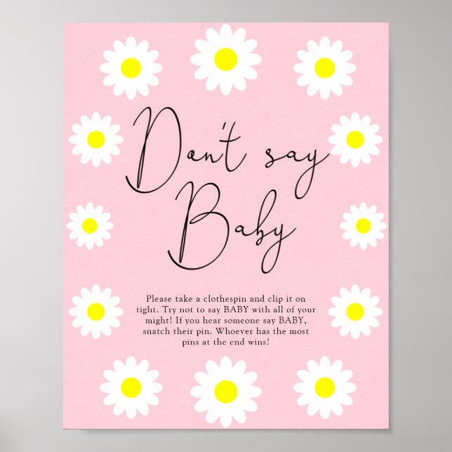 Wildblumen Daisies - Sag kein Babyposter Poster (Vorne)