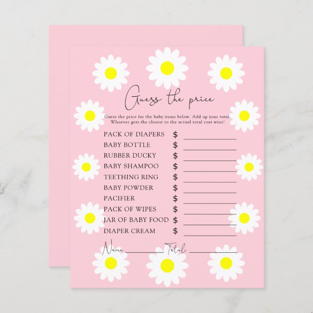 Wildblumen Daisy - Price Guess Spiel (Vorne/Hinten)