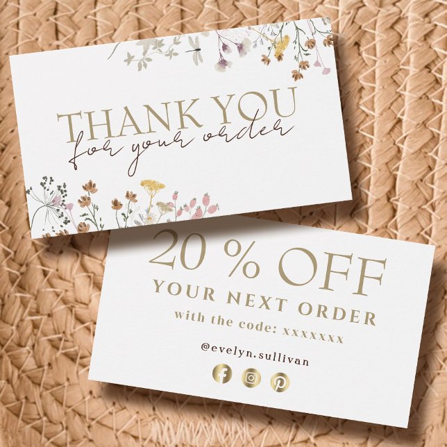 Wildblumen Dank Discount-Karte (Von Creator hochgeladen)