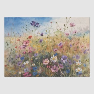 Wildblumen Dekopapier für Wasserfarben Seidenpapier