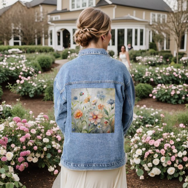 Wildblumen Denim Jacket Jeansjacke (Hochzeit Rückseite)