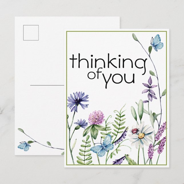 Wildblumen Denken Sie an Postkarte (Vorne/Hinten)