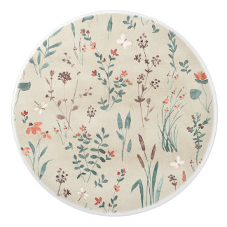 Wildblumen der Flora Keramikknauf