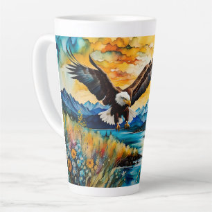 Wildblumen des Flusses Bald Eagle bei Sonnenunterg Milchtasse