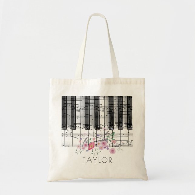 Wildblumen des Musikpianos Tragetasche (Vorne)