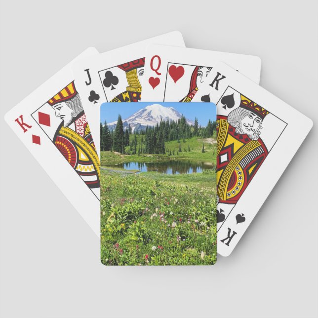 Wildblumen des Nationalparks Mount Rainier Spielkarten (Rückseite)
