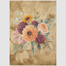 Wildblumen des Wasserfarbenfalls auf Pergament Seidenpapier